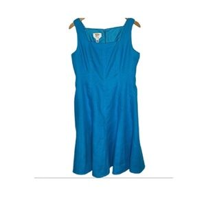 Talbots Linen Square Neck A-line Dress